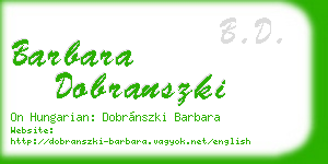 barbara dobranszki business card