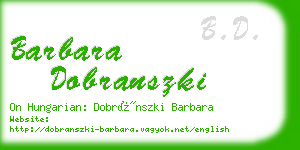 barbara dobranszki business card